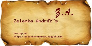Zelenka András névjegykártya